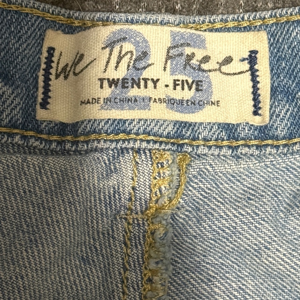 We The Free Distressed Light Blue Denim Shorts - Picture 3 of 5